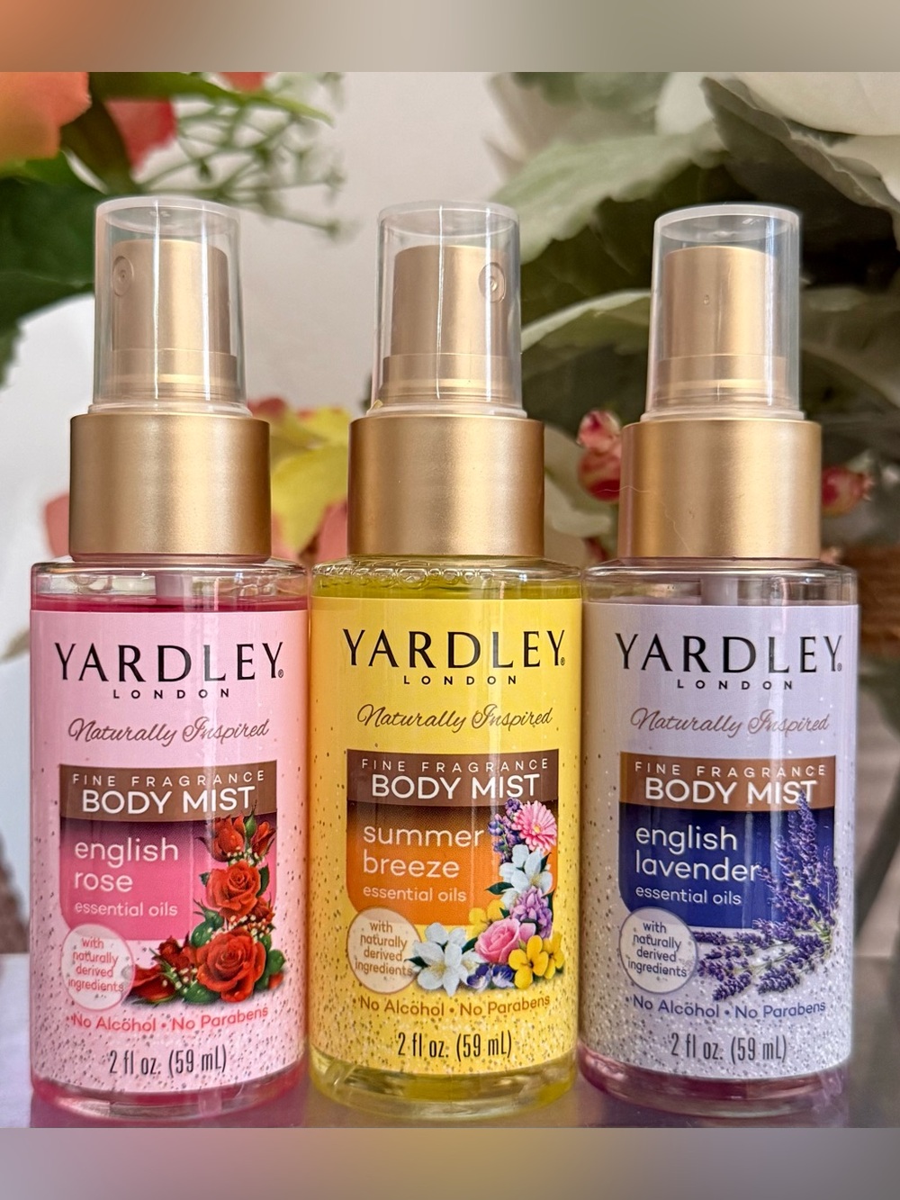🆕🪷 YARDLEY LONDON LIMITED EDITION 3-PIECE FINE FRAGRANCE BODY MIST COLLECTION.